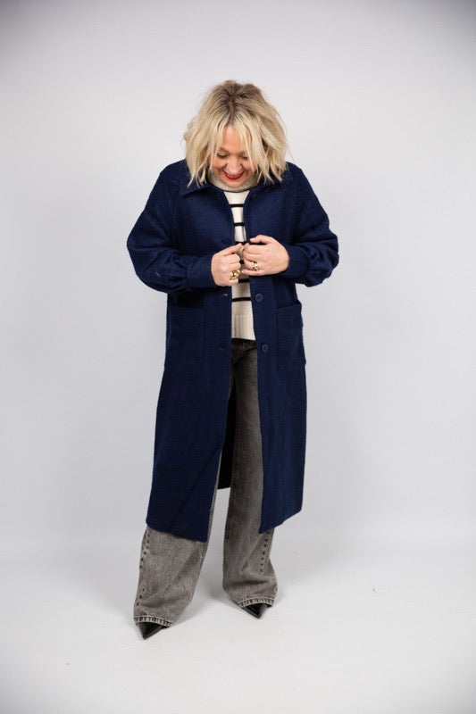 Compania Fantastica Cappotto Blu con Lana